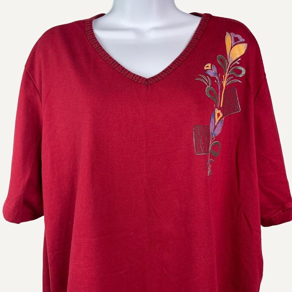 Bobbie Brooks Shirt Womens Short Sleeve Flowers Floral Casual 22/24